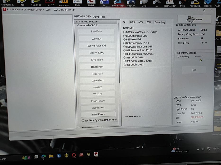 SMOK UHDS Full – Programator IMMO Profesional / Dashboard / Airbag / M