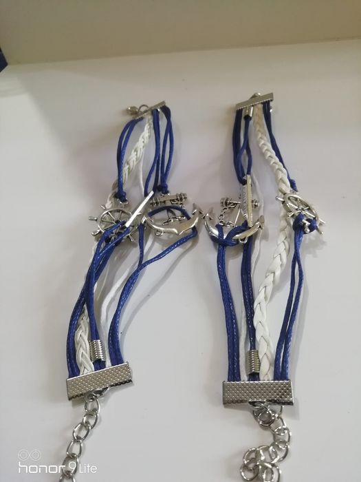 Продавам кожени и въжени унисекс гривни с котви и зодия Стрелец