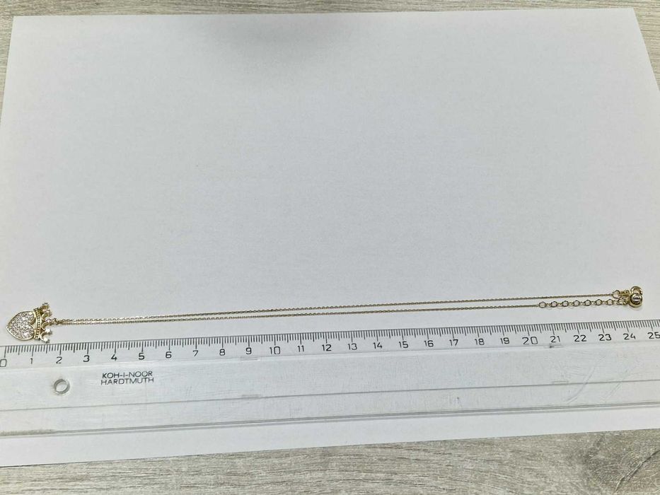 Дамски златен синджир / сърце-корона / 14К 585 / 3,40 гр.