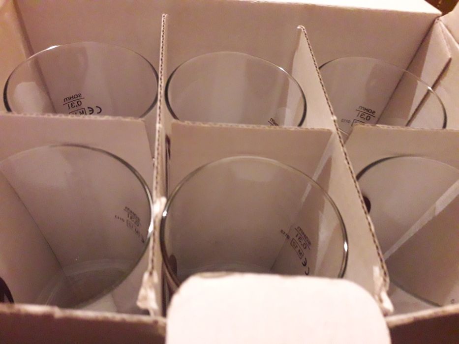 Високи стъклени чаши 0.3 л