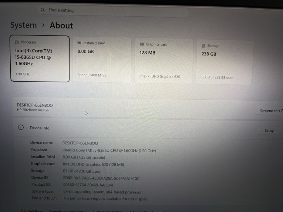 Notebook HP Elitebook 14”