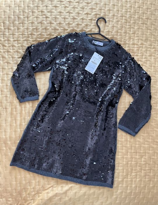 Zara Дамски красива рокля с пайети