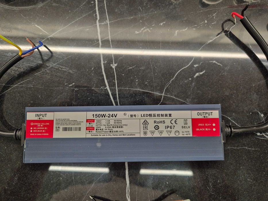 LED захранвания 24V - 3 бр. (1x150W + 2x60W) | НОВИ