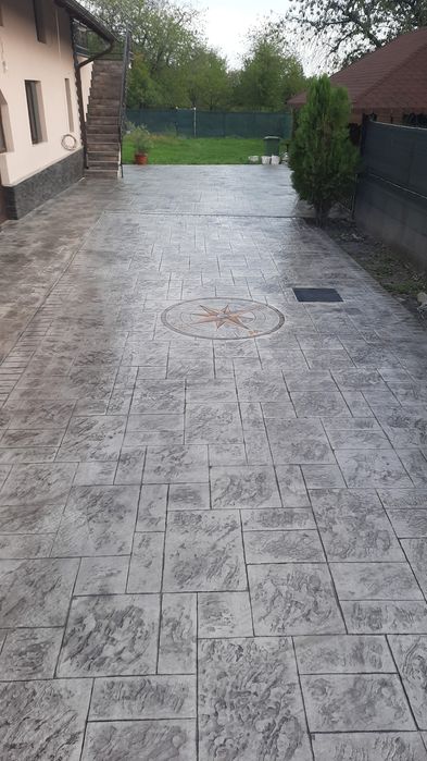 Beton amprentat elicopterizat tencuiala decorativa casa și gard pavele