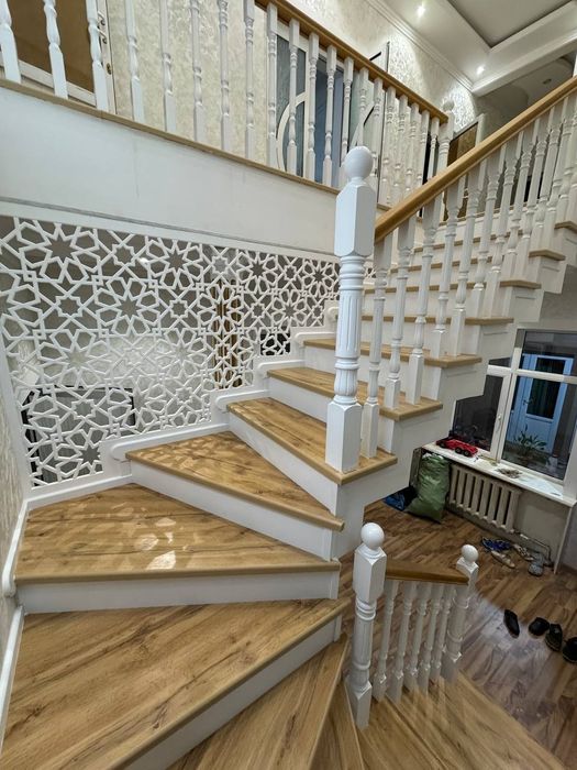 Обшивка лестницы jozibali obshivka zina yogʻoch ёғоч зина апшивка
