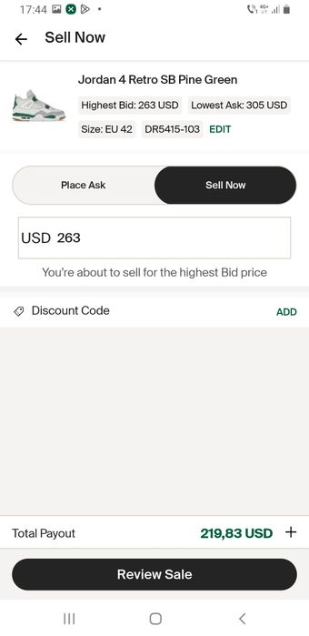 Jordan 4 pine green 42 originali 100%