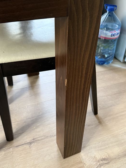 Маса с 4 стола тъмен орех