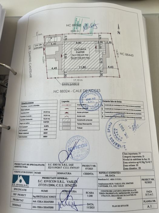 De vanzare teren + proiect + autorizatie de constructie