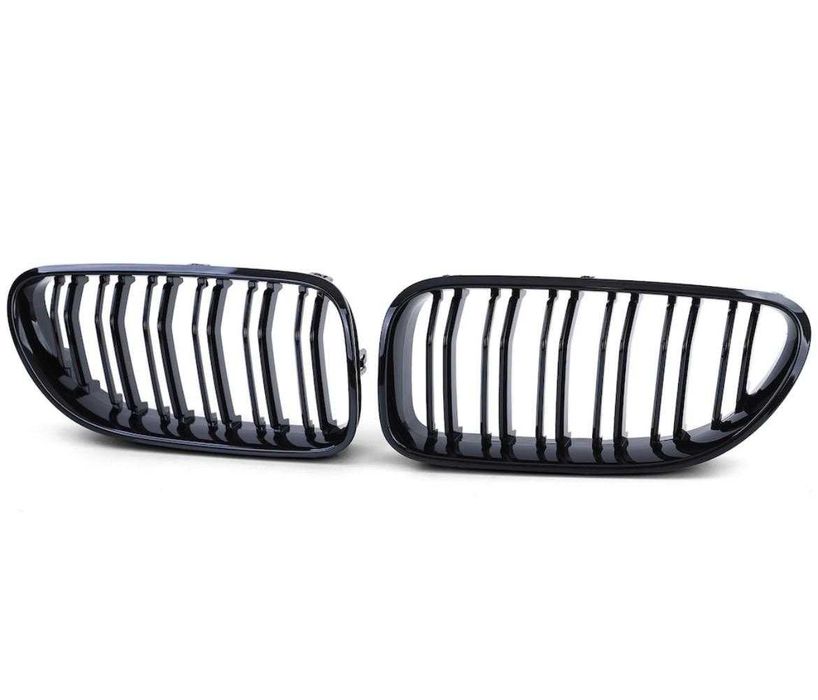 Grile Duble M-Design BMW Seria 6 F06 F12 F13, Nari Bara Fata, Negru Lucios Radus