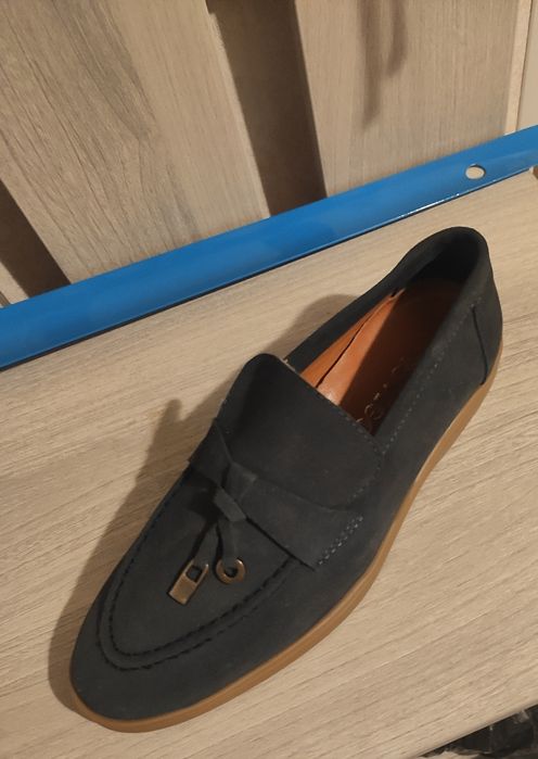 Макасины синего цвета тупецкие