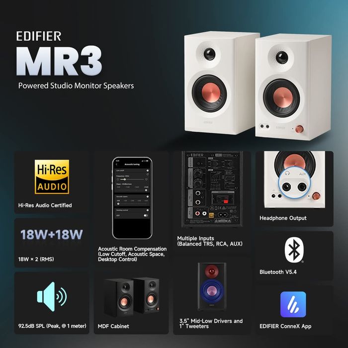 Edifier MR3 Black/White Колонки Bluetooth (мощность 36 ватт)