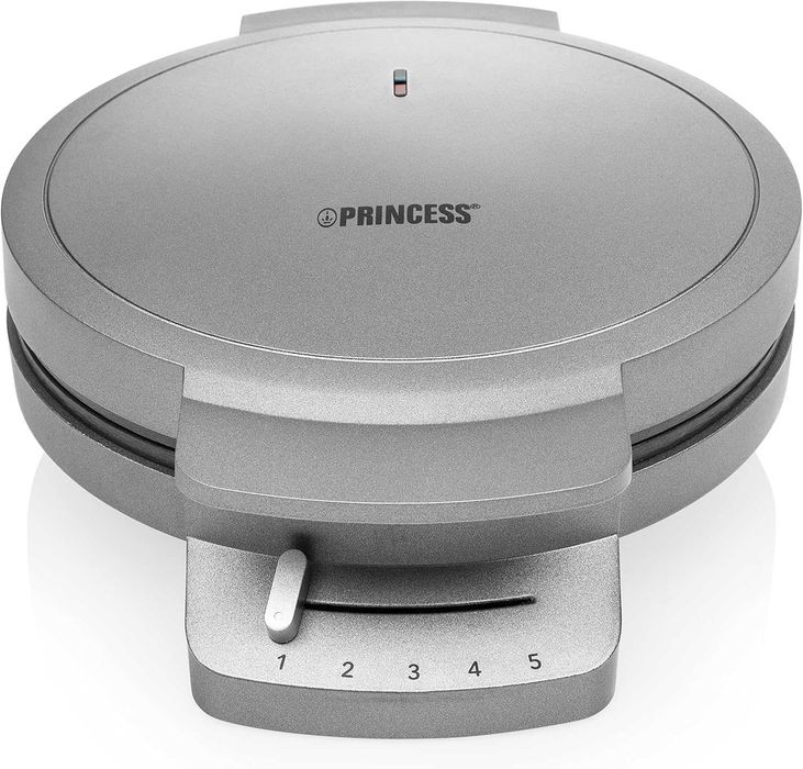 Гофретник Princess 132380, Регулируем термостат, Сив, 5 гофрети, 1200W