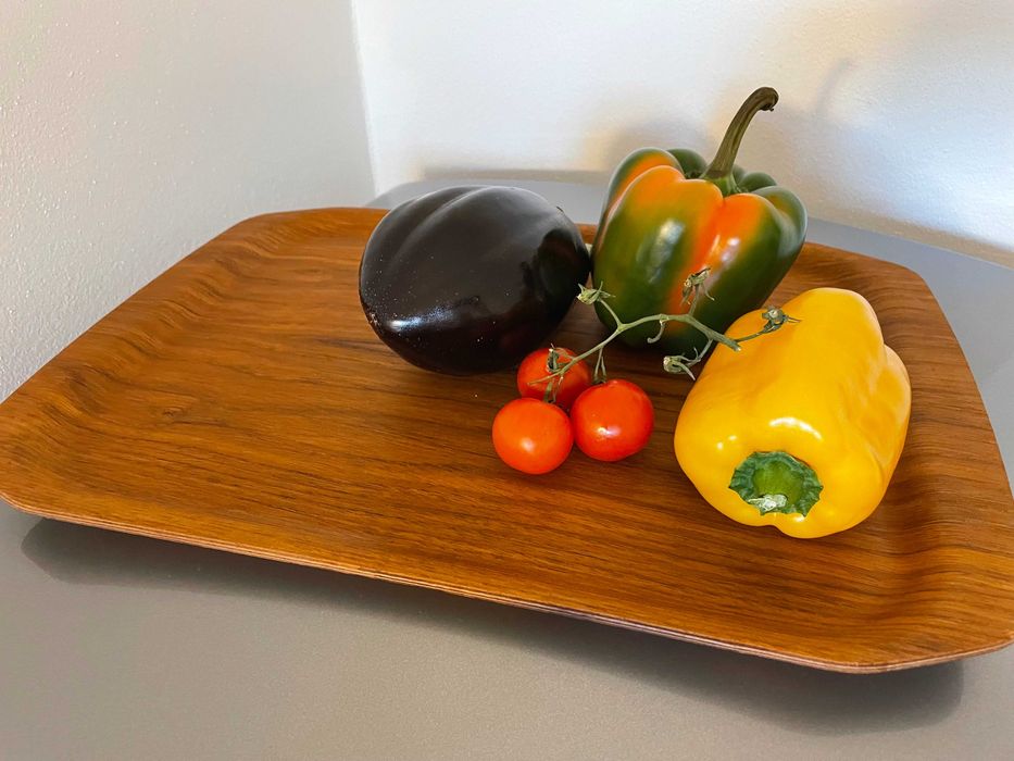 Langva Denmark tava platou de servit design scandinav 1960 lemn de tec