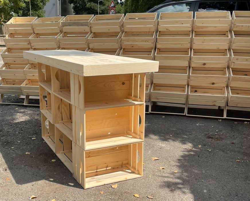 Дървени бюро/работна маса от дървени щайги