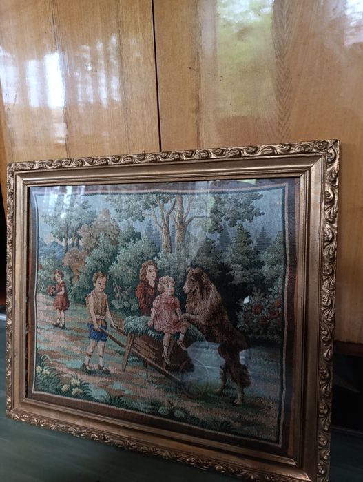 Гобелен картина дети Германии,1930 год, состоянии отличное