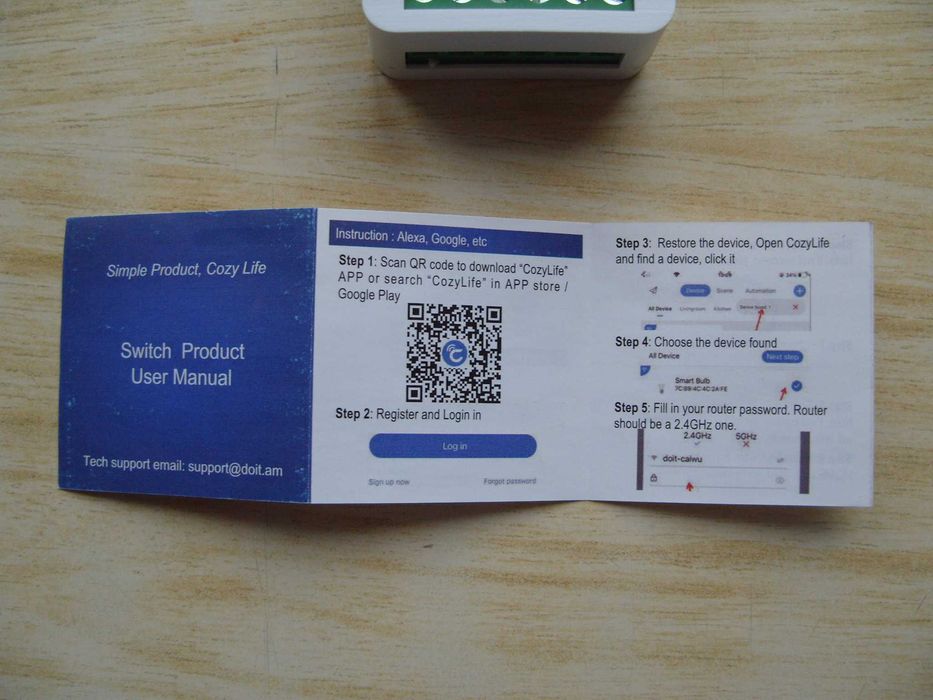 Wi-Fi Smart превключвател Cozylife. 220V/16A. Българско ръководство