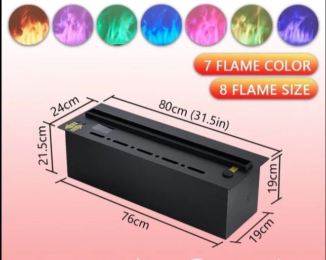 3Д камина с водна пара 80см.