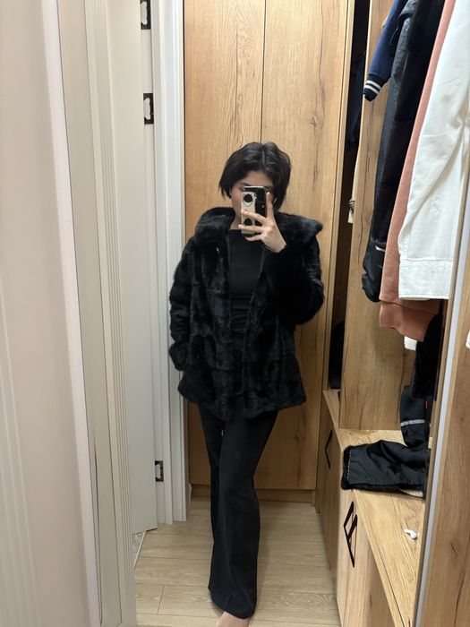 Норковая шуба, с регулируемой длиной.