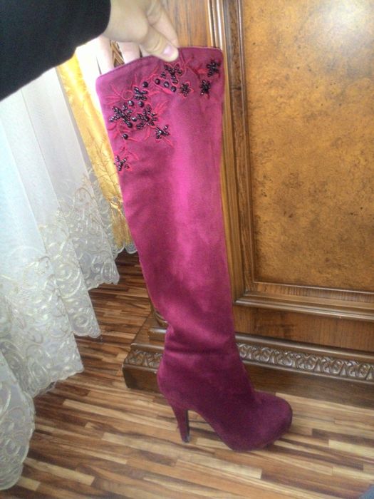 Сапоги 38рр бордовые женские