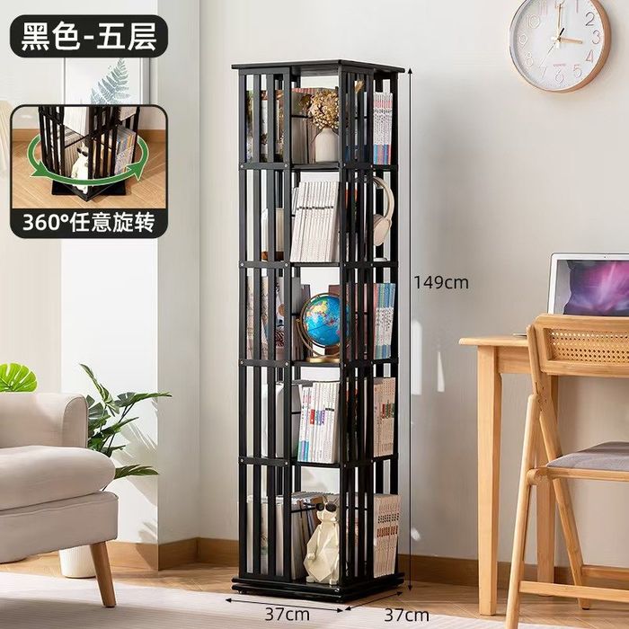 Вращающийся бамбуковый книжный стеллаж – минималистичный дизайн