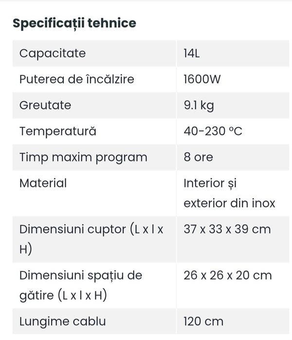 Vinde cuptor electric biovita