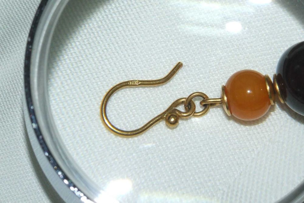 CERCEI - chihlimbar natural si argint, 5 grame, Made in Letonia, NOI