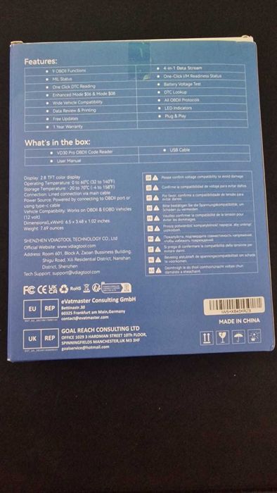 Scanner auto OBD2 VDIAGTOOL VD30 Pro – Diagnoză auto, nou, complet
