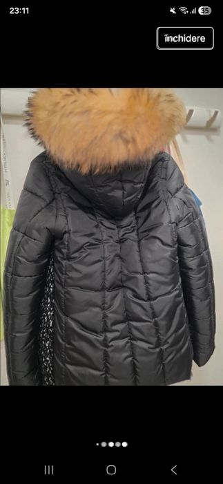 Geaca blana naturala super calduroasa