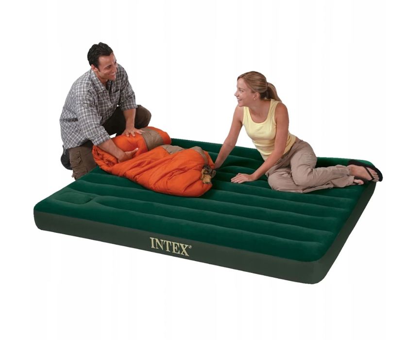 "Intex"-Двоен надуваем матрак с вградена крачна помпа-203х25х152 см.