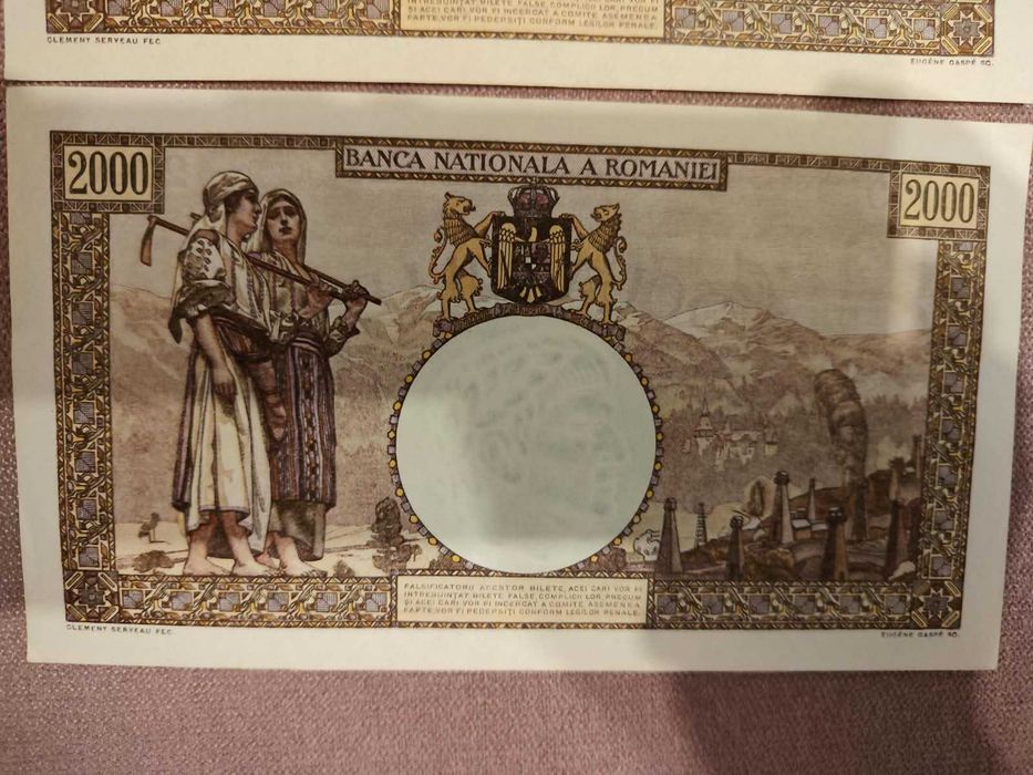 2x 2000 lei 1941 SUPERBE serii consecutive UNC