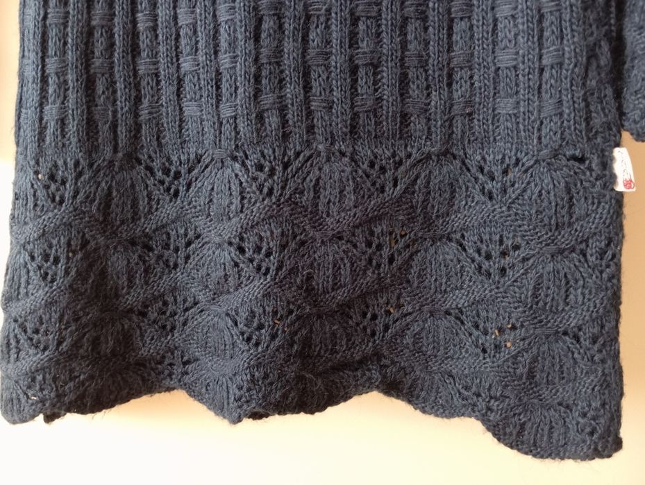 Плетена рокля тъмно синя