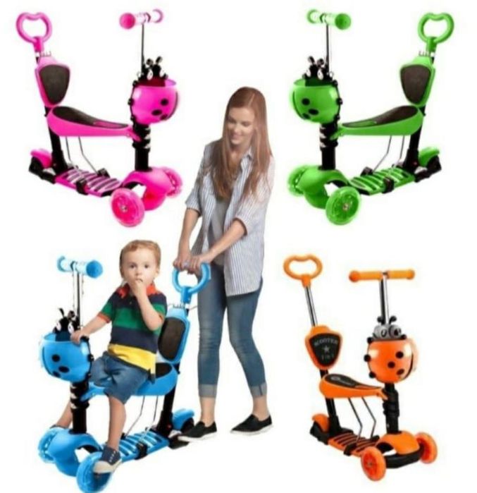 Trotineta 5 in 1 smart Kids Buburuza gargaritie lumini
