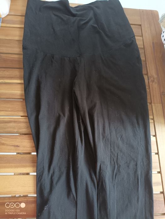 Colanti gravida din bumbac organic/ pantaloni maternitate/ colanți  gravida negri