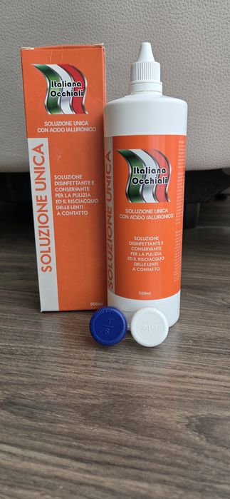 Solutie lentile de contact cu acid hyaluronic  si cutie lentile cadou