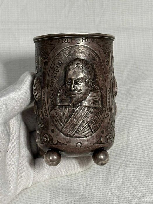 PAHAR ARGINT MASIV - Wallenstein & Tilly - Pocal - Hanau - Sec. XVII !