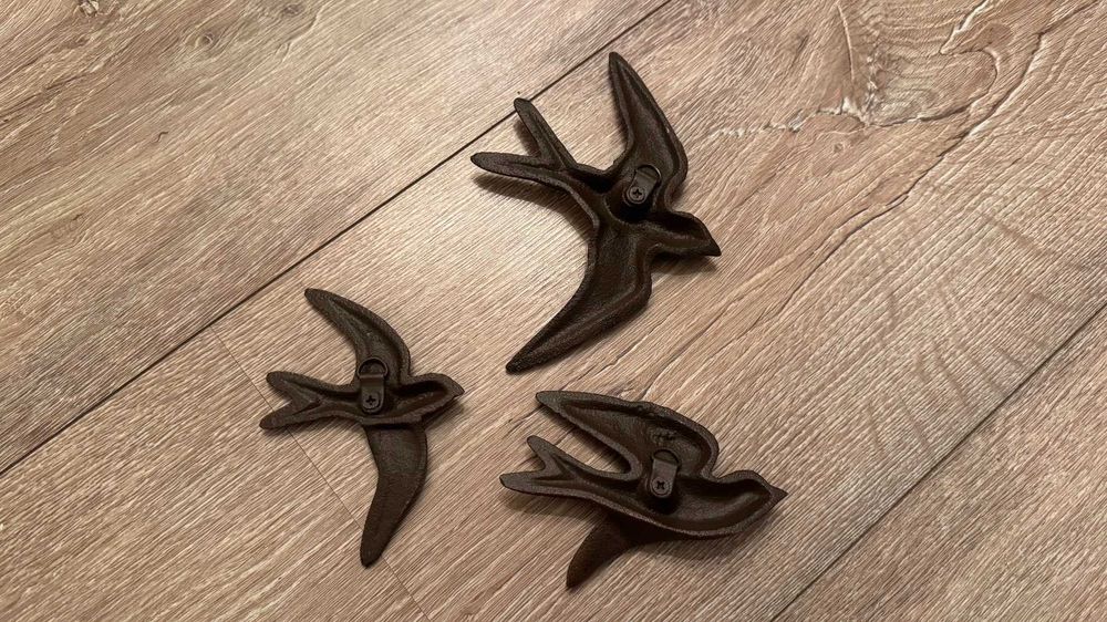 Комплект 3бр. декоративни чугунени лястовици, 452гр