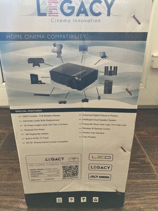 Proiector Legacy HDA 77 ,full HD ,3 D,nou(ambalaj desfacut)