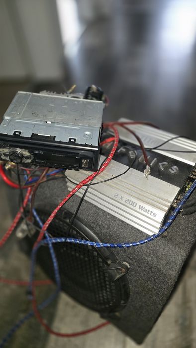 Vânt subwoofer pioneer + Casetofon   pioneer cu usb