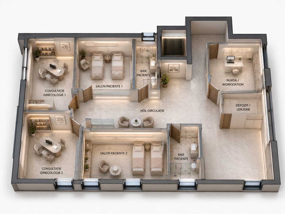 Cladire ideala pentru clinica ginecologie – 320mp utili – 620mp teren – ansamblu rezidențial, 9 km de Cluj-Napoca – Posibilitate de personalizare