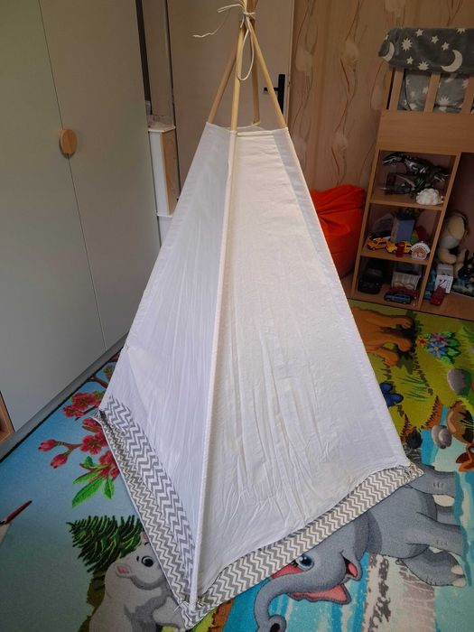 Ръчно изработена детска палатка Типи от памук + подарък възглавници