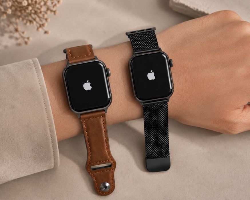 ремешок кожа и металл и корпус для Iwatch apple watch 42,44,45,46mm