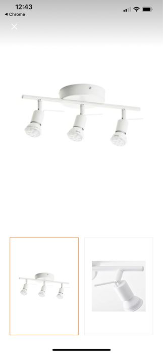 2 Corp/lampa de tavan cu design modern 3 spoturi GU10 reglabile