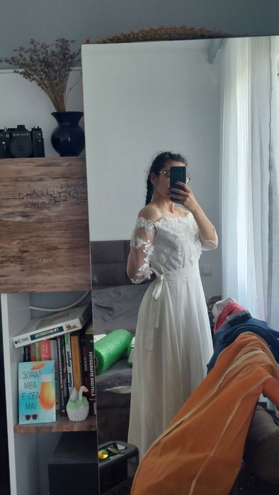 Rochie Cununie Civilă / Nuntă cu dantelă 3D (Pentru modificat / croitorie)