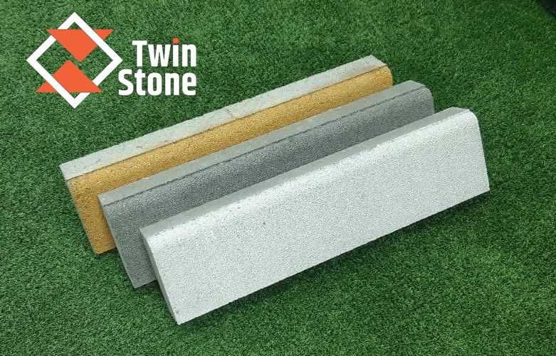 Pressbordyur -  " Мрамор крошка"   тротуарный  (серый, цветной.)