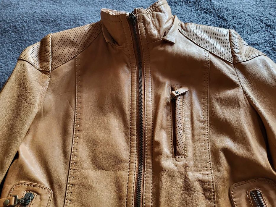 Ново дамко яке от естествена бежова кожа, р-р XS