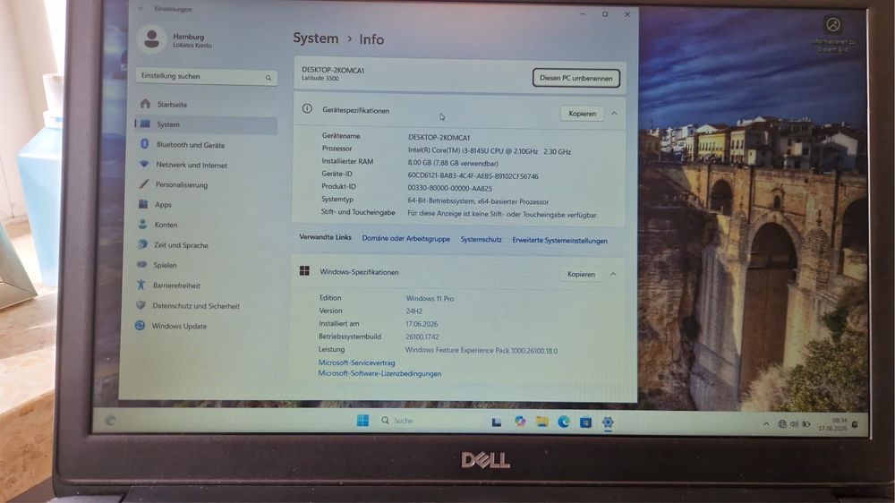 Dell Latitude 3500  i3-8145u RAM 8gb, SSD 256