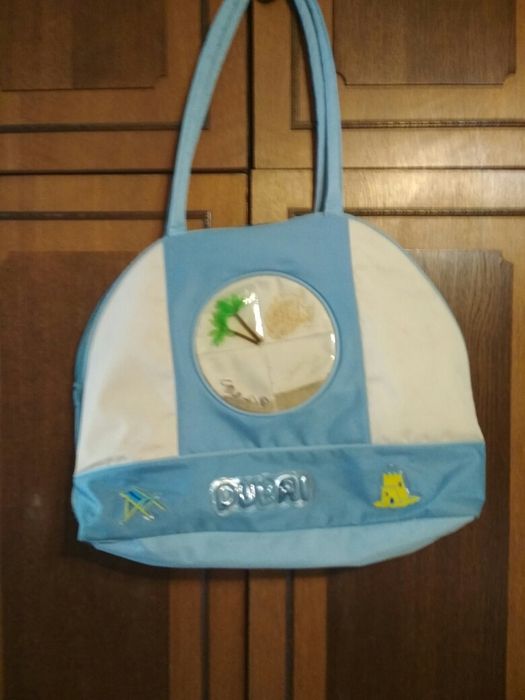 Большая сумка голубого цвета из DUBAI