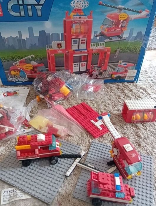 lego city 491 piese sediu de pompieri masina interventii incendiu