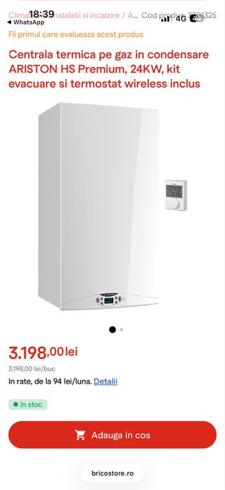 Centrala NOUA in cutie(pe gaz)Ariston HS Premium