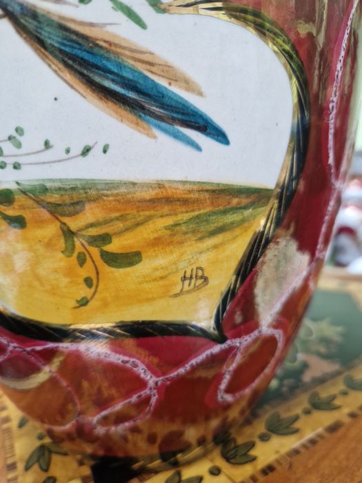 Уникална огромна антикварна белгийска порцеланова ваза H.BEQUET